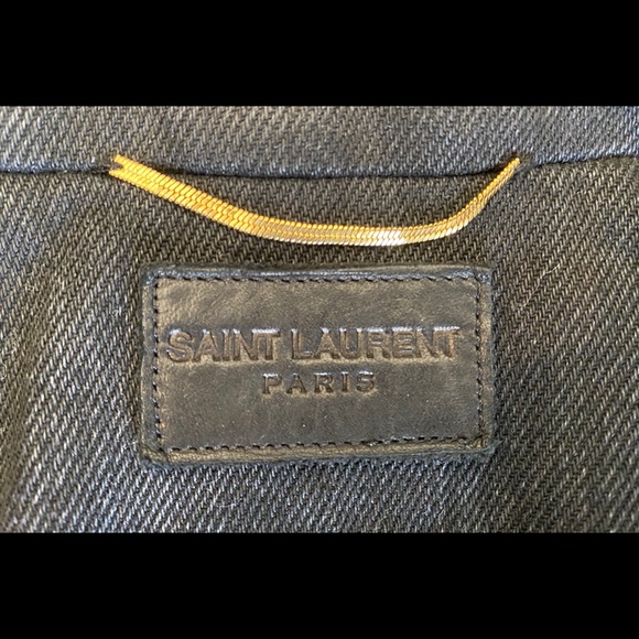 COA🌻NWOT🌻YSL YVES SAINT LAURENT BLACK DENIM JACKET🌻NEW - Picture 4 of 16